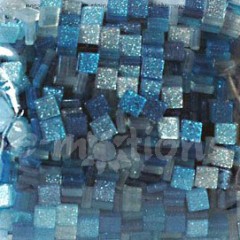 Akryl. mozaika třpytivá 5x5mm - modrý mix