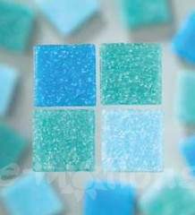 Mozaika kamenný efekt 10x10mm- tyrkys. mix