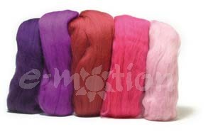 Merino 50g, mix - růžovo-fialové odstíny