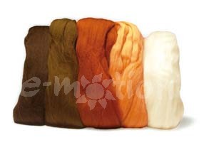 Merino 50g, mix - hnědé odstíny