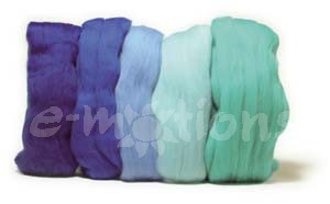 Merino 50g, mix - modré odstíny