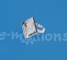 Prsten s čtvercovým lůžkem 2cm, stříbrný