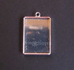 Lůžko obdélník 20x17mm postříbřené