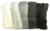 Merino 50g, mix - šedo-černé odstíny