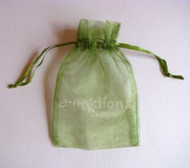 Sáček organza zelený 14x10cm