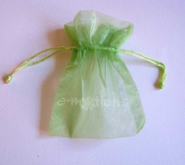Sáček organza světle zelený 9x12cm