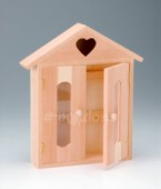 Dřevěná skříňka na klíče - domeček