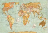 Découp. papír rýžový - Mapa světa