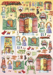 Découpage papír 70x50cm - Domeček pro malé slečny