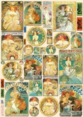 Découpage papír 70x50cm- Mucha - historické reklamy
