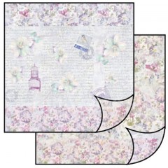 Scrapbook papír oboustr. - Luční květy a psaní