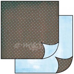 Scrapbook papír oboustr. - Modré puntíky