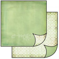 Scrapbook papír oboustr. - Zelený / liliový vzor