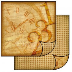 Scrapbook papír oboustr. - Hodiny Vintage