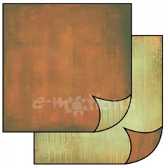 Scrapbook papír oboustr. - Hnědý / zelené proužky