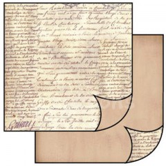 Scrapbook papír oboustr. - Staré francouzské psaní
