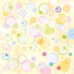 Filc s potiskem - Kroužky a puntíky pastel