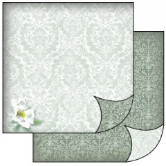 Scrapbook papír oboustr. - Bílý květ