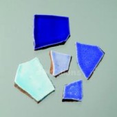 Keramické mozaikové střepy - modrý mix, 1KG