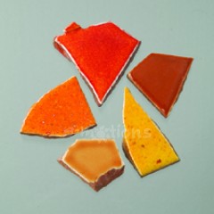 Keramické mozaikové střepy - červený mix, 1KG