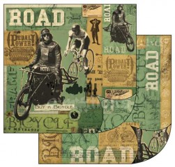 Scrapbook papír oboustr. - Historické motorky