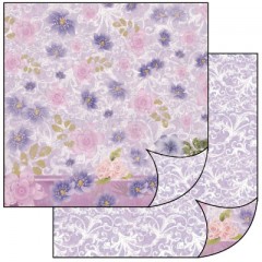 Scrapbook papír oboustr. - Květy a ornamenty ve fialkovém
