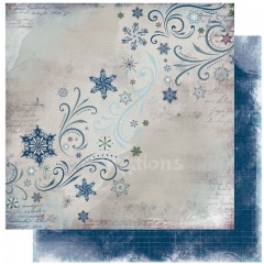 Scrapbook papír oboustr. - Půlnoční jinovatka