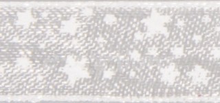Organzová stuha s hvězdičkami - bílá, 10mm x 10m