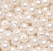 Deko-perličky 6mm, 650ks - perleťově bílé