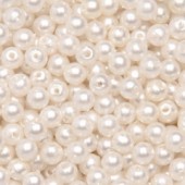 Deko-perličky 4mm, 1100ks - perleťově bílé