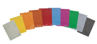Třpytivý karton 20x30cm, 280g/m2 - sada 10ti barev