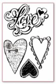 Razítka akrylová 7x11cm - Love Hearts