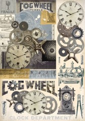 Découpage papír 70x50cm - Hodiny a hodinové strojky
