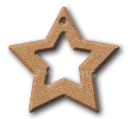 Dekorace MDF - Hvězda s výřezem 7,4x7cm