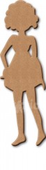 Dekorace MDF - Holčička v šatech 5x16cm