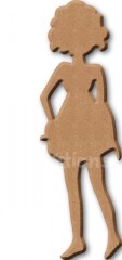 Dekorace MDF - Holčička v šatech 7x24cm