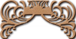 Dekorace MDF - Secesní dekorace 21x11cm