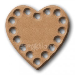 Dekorace MDF - Srdce s dírkovaným okrajem 10x10cm