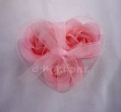 Mýdlové květy růžové - srdce, 3ks 