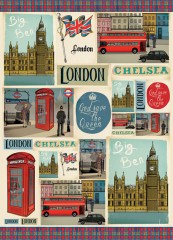 Filc s potiskem 50x70 - London