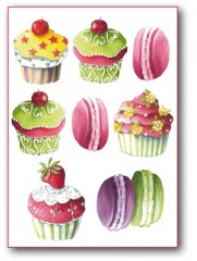 Filc s potiskem 15x21 - Muffinky a makarony