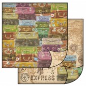 Scrapbook papír oboustr. - Kufry / mapa