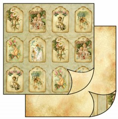 Scrapbook papír oboustr. - Andílci - viněty