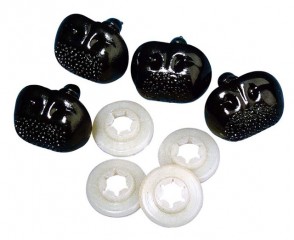 Medvědí nos s pojistkou, černý, plast.20mm, 1ks/50ks