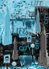 Découpage papír 70x50cm - New York