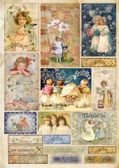 Découpage papír 70x50cm - Staré pohlednice