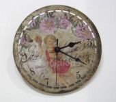 Découpage papír 70x50cm - Vintage pohlednice a hodiny s andílky