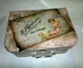 Découpage papír 70x50cm - Vintage pohlednice a hodiny s andílky