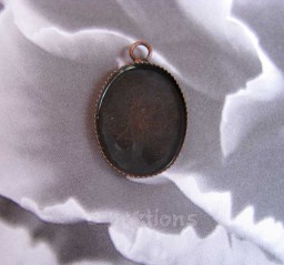 Lůžko ovál 20x15mm - staroměď