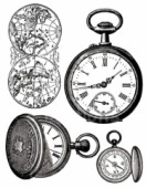 Razítko akrylové 14x18cm - Vintage hodinky